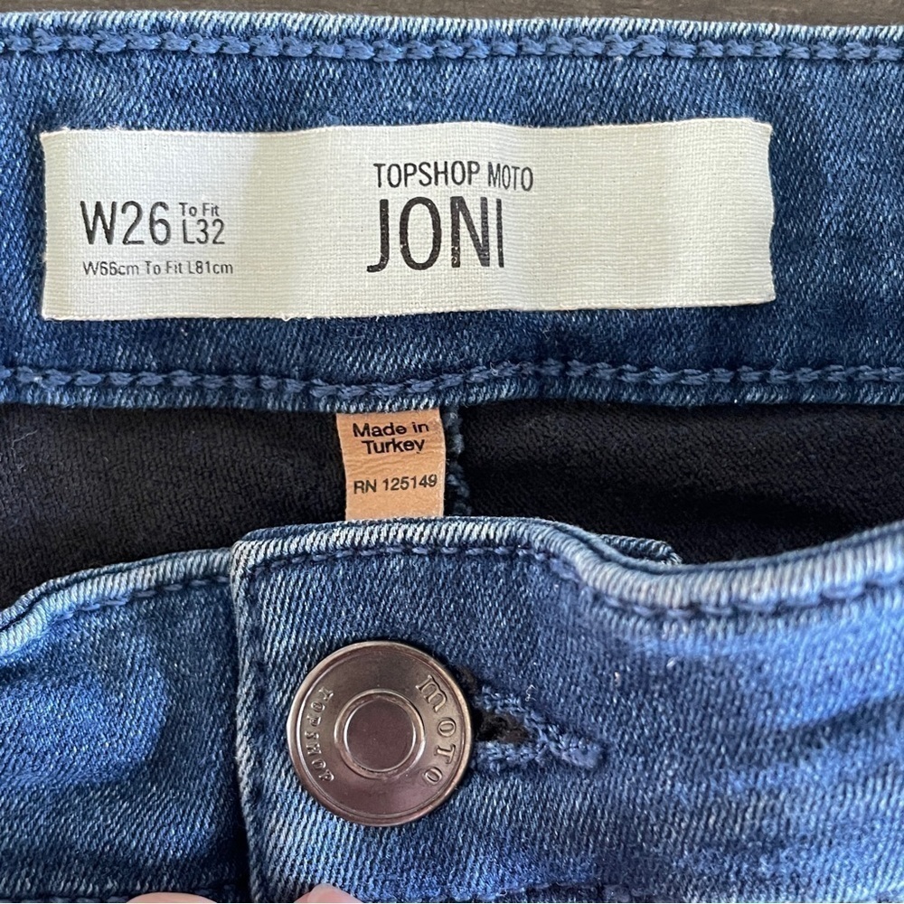 Topshop Moto Joni High Waist Skinny Jean 26 32 Mid Blue Super Stretch - Picture 7 of 8